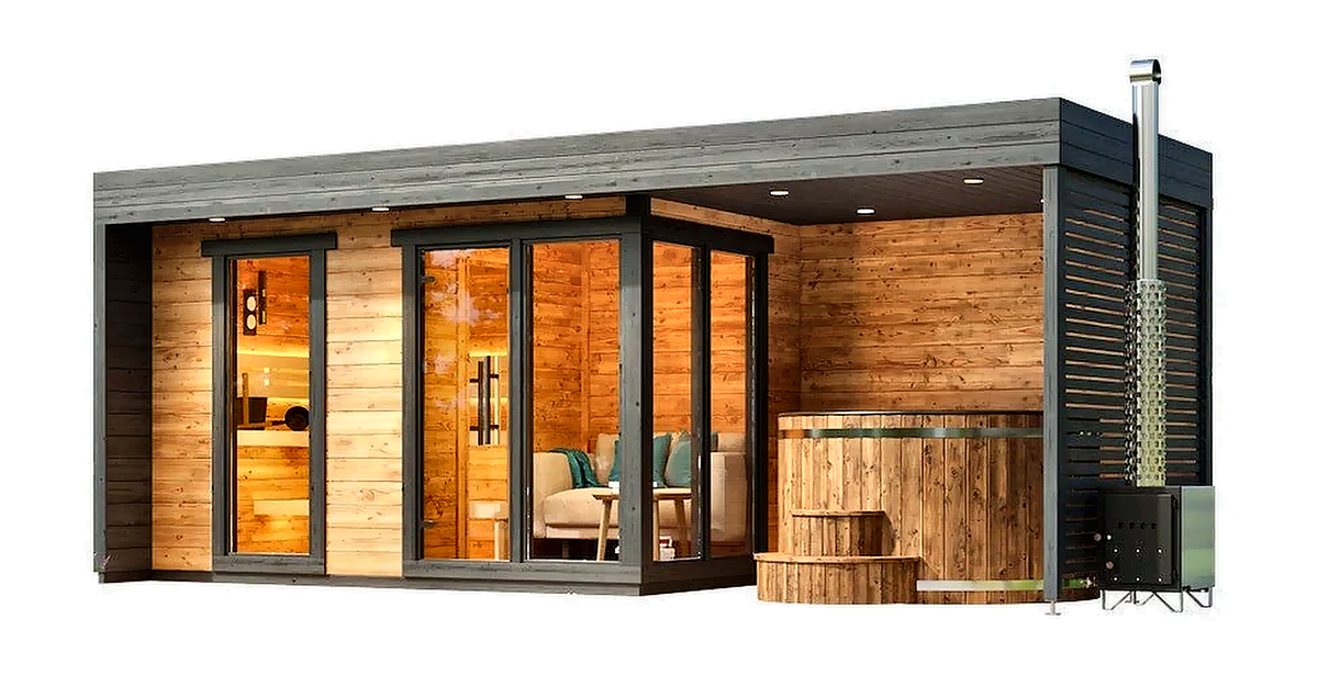 5 Person Large Outdoor Sauna with Long-Format Design