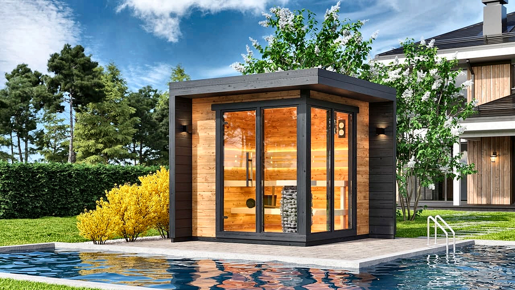 4–5 Person Compact Corner Outdoor Sauna
