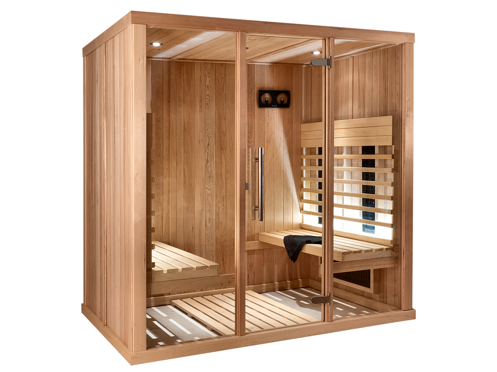 4 Person Indoor Infrared Sauna with Parallel Benches