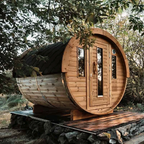 6–8 Person Outdoor Barrel Sauna with Flexible Heating Options