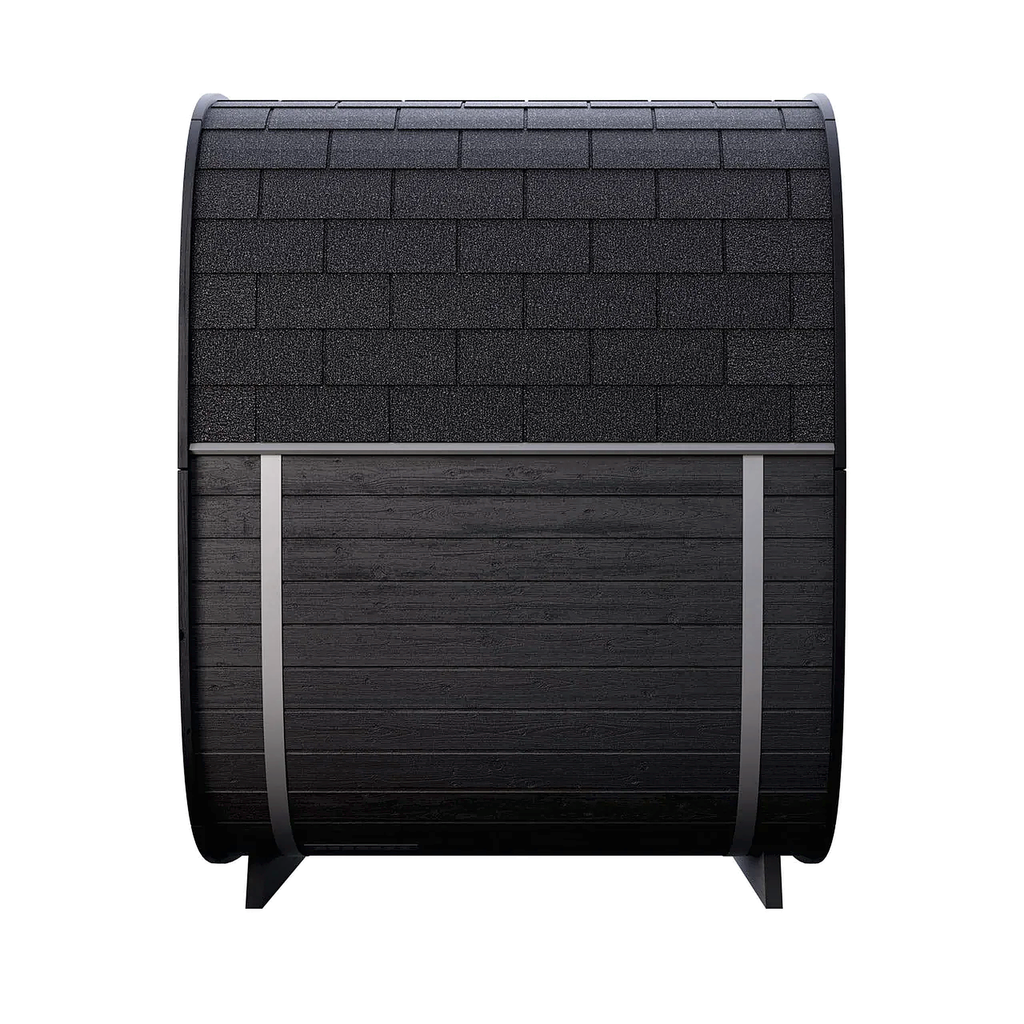 4 Person Black Cube Outdoor Sauna with Wi-Fi Heater Control