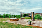 7 Person Panoramic Outdoor Sauna with Changing Room