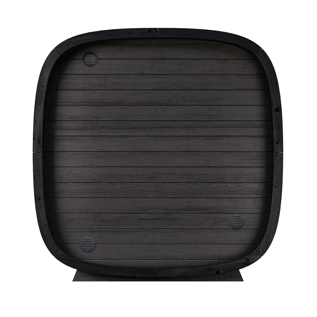 4 Person Black Cube Outdoor Sauna with Wi-Fi Heater Control