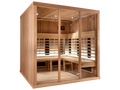 6 Person Square Indoor Infrared Sauna with Parallel Benches