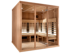 6 Person Square Indoor Infrared Sauna with Parallel Benches