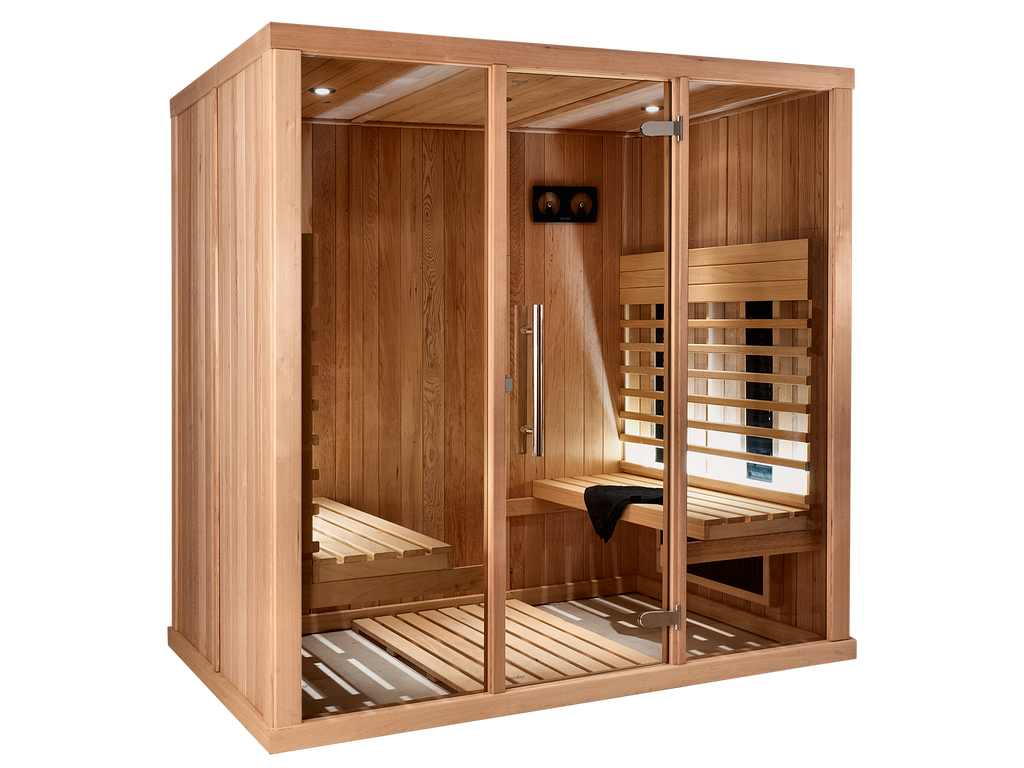 4 Person Indoor Infrared Sauna with Parallel Benches