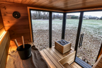 4 Person Premium Corner Outdoor Sauna with Thermo Wood