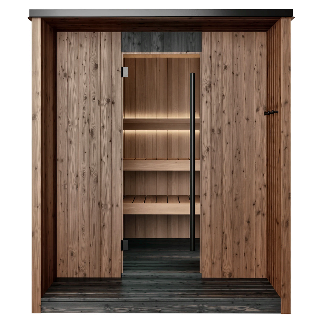 3–4 Person Modern CLT Outdoor Sauna with 9kW Heater