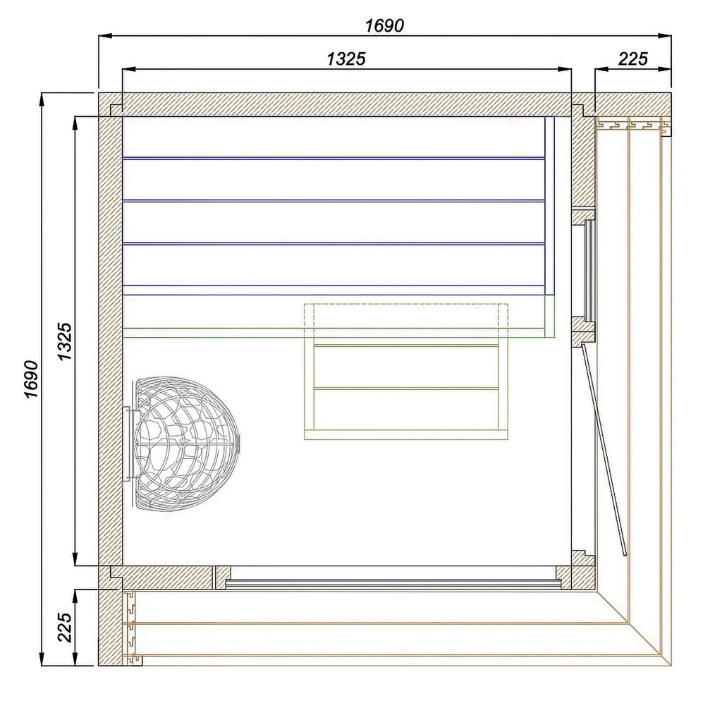2 Person Premium Thermowood Outdoor Sauna