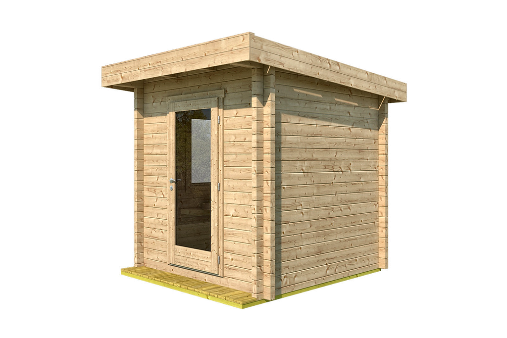 Compact Log-Built Outdoor Sauna Cottage