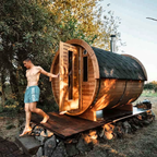 6–8 Person Outdoor Barrel Sauna with Flexible Heating Options