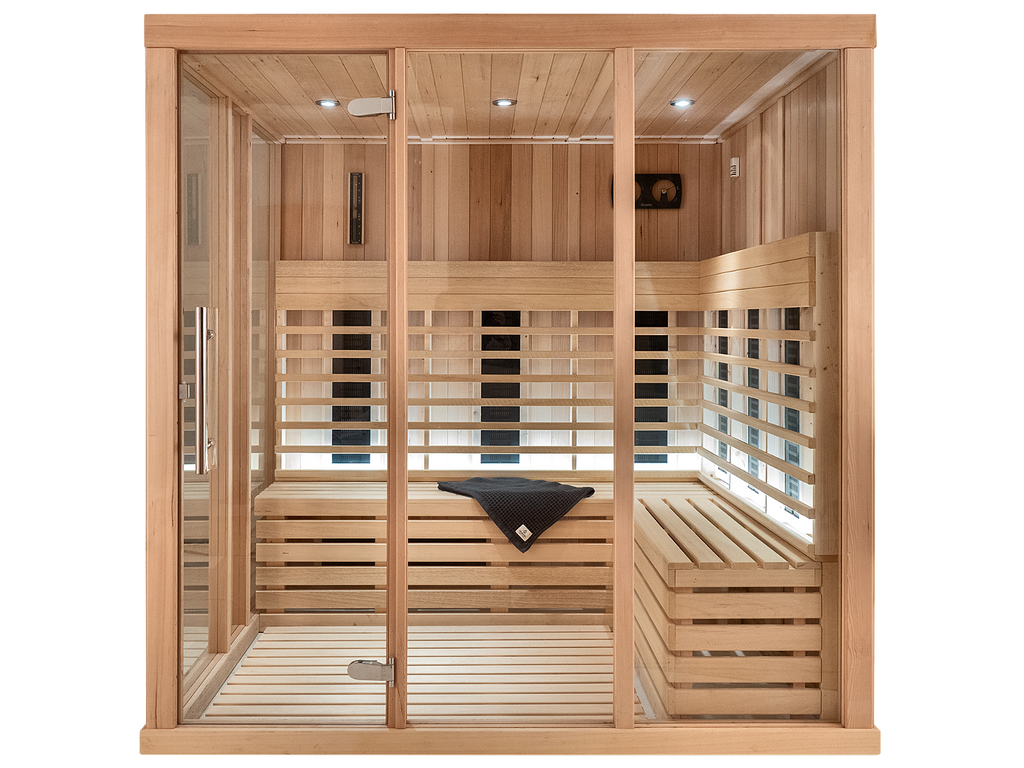 4 Person Indoor Infrared Sauna with  L-shaped Benches
