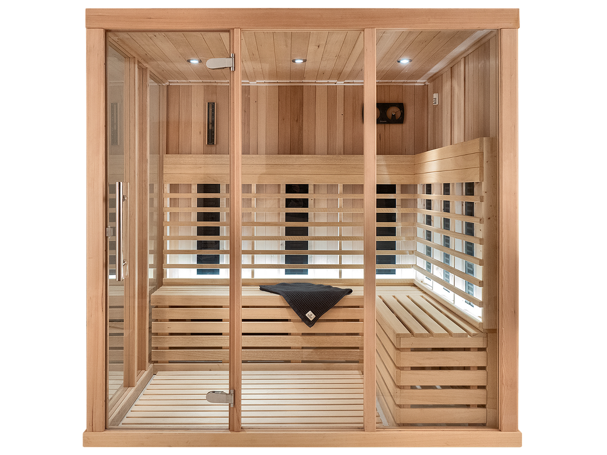 4 Person Indoor Infrared Sauna with  L-shaped Benches