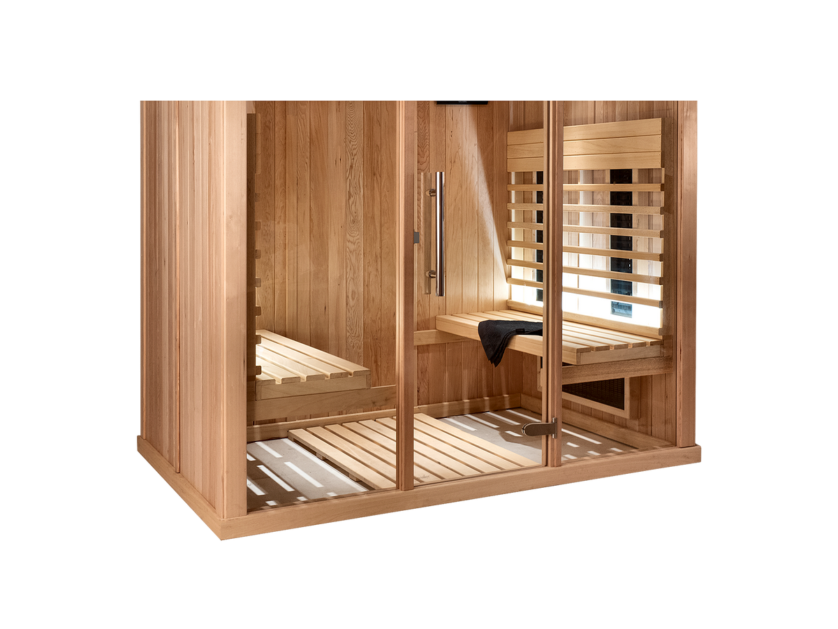 4 Person Indoor Infrared Sauna with Parallel Benches