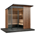 5–6 Person Modern CLT Outdoor Sauna with L-Shaped Benches