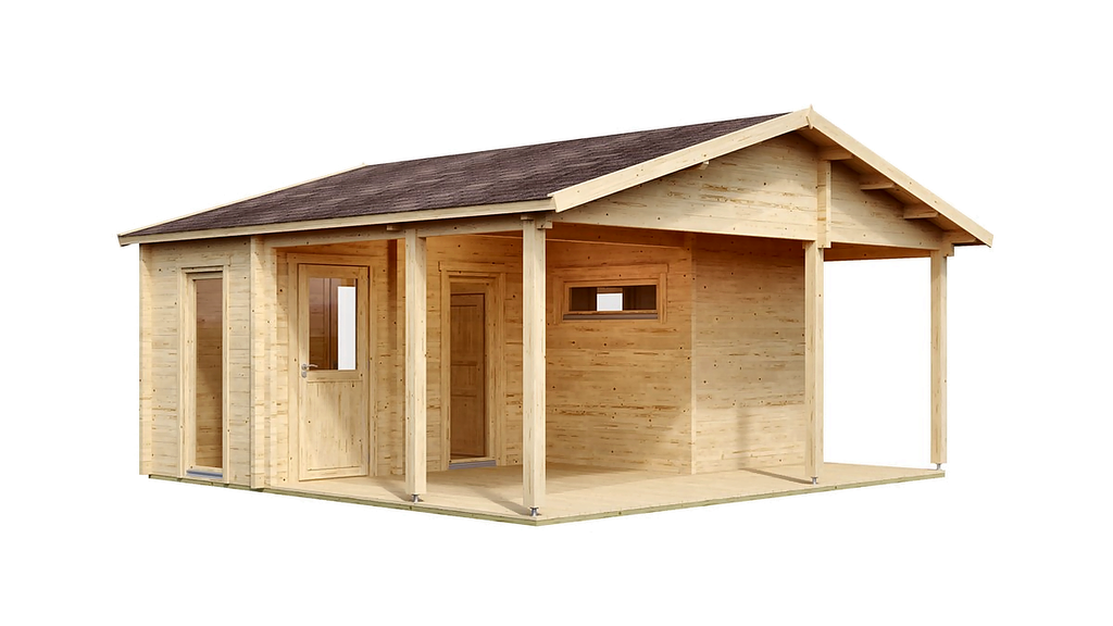 3-Room Nordic Sauna Cabin with Lounge and Terrace