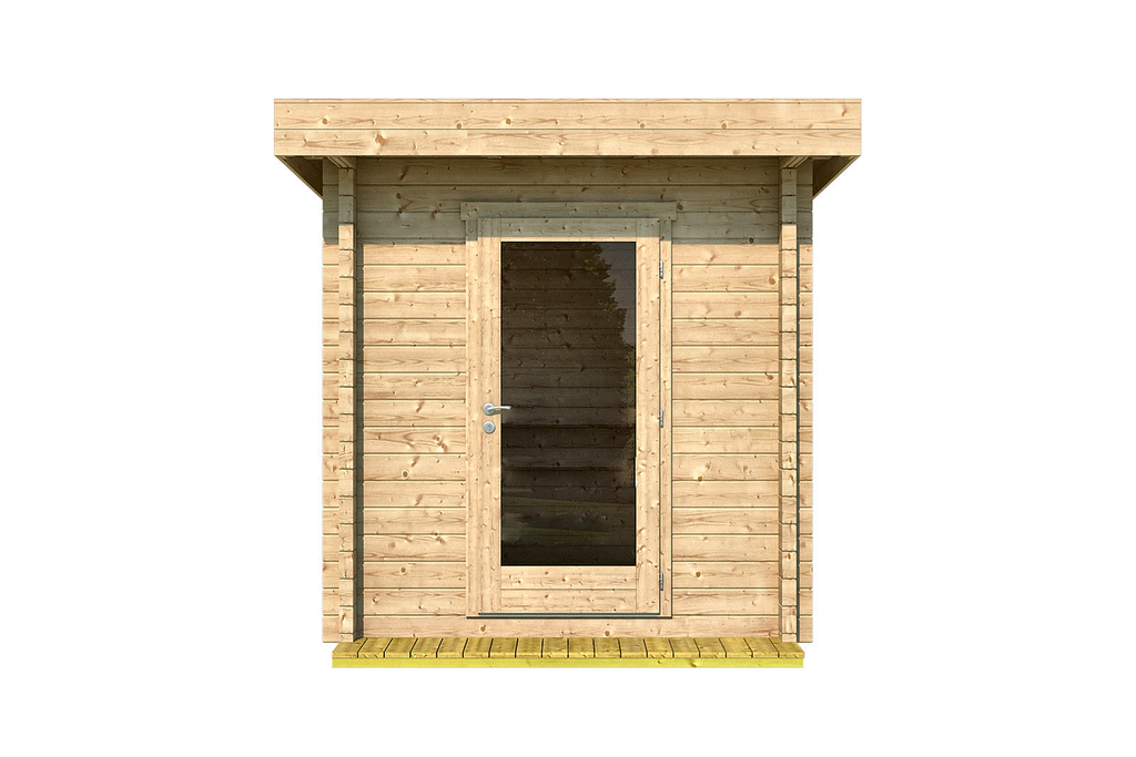 Compact Log-Built Outdoor Sauna Cottage