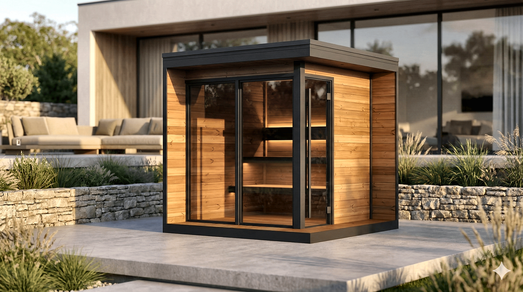 Large Dark Outdoor Sauna for Shared Use