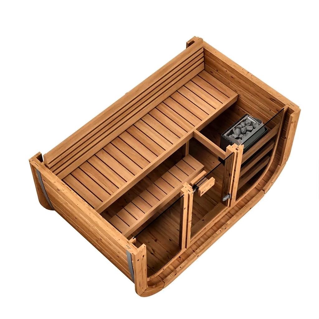 Compact Nordic Outdoor Sauna with Glass Front