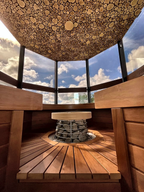 7 Person Panoramic Outdoor Sauna with Changing Room