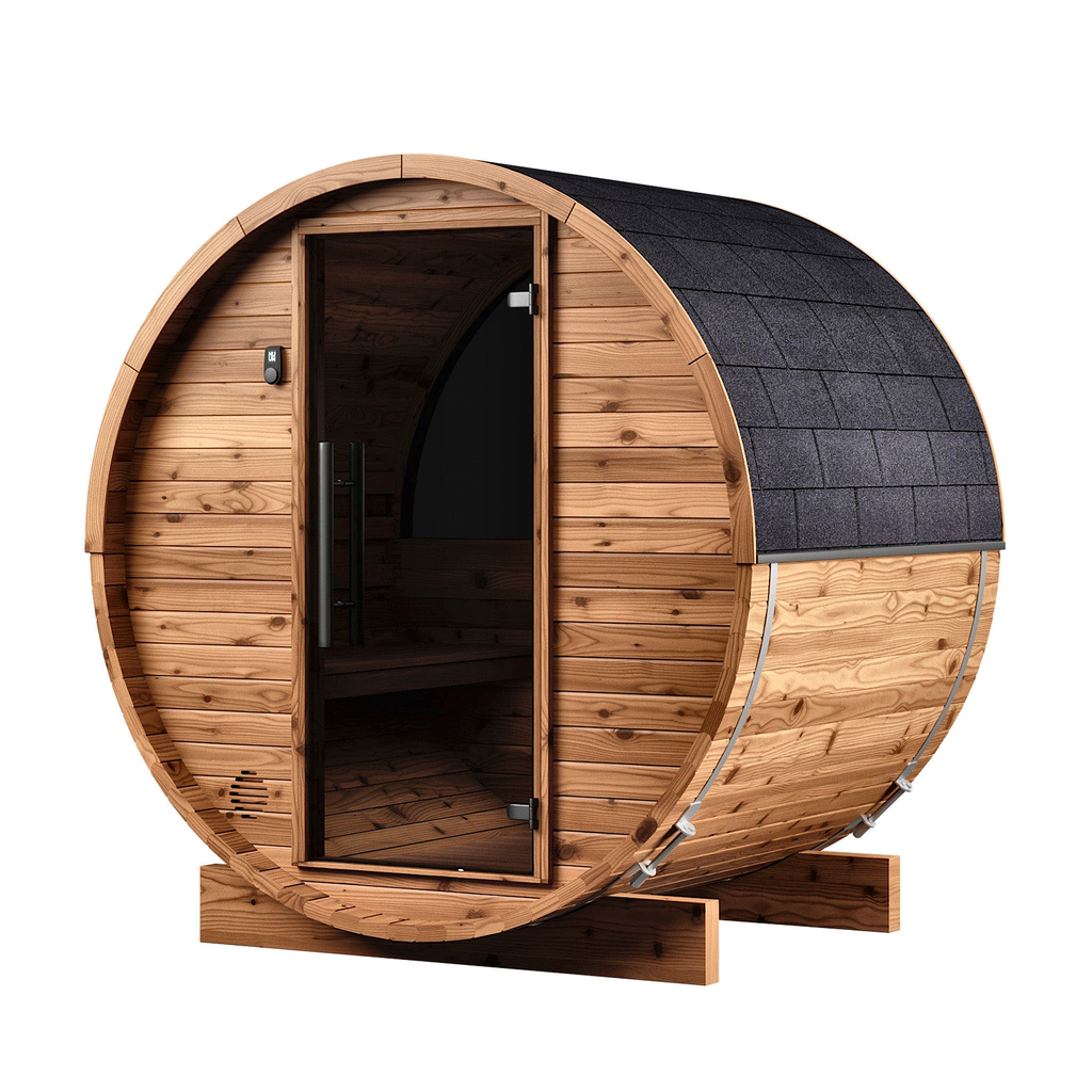 Compact Barrel Sauna by Cartvora — 2 Person Outdoor Sauna