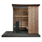 5–6 Person Modern CLT Outdoor Sauna with L-Shaped Benches