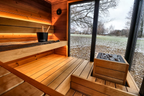 4 Person Premium Corner Outdoor Sauna with Thermo Wood