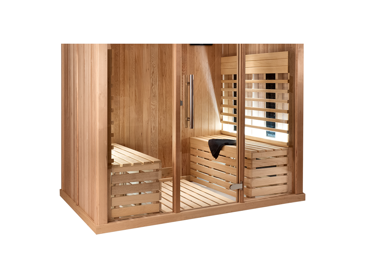4 Person Indoor Infrared Sauna with Parallel Benches