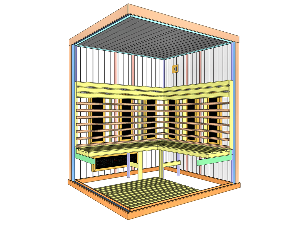 4 Person Square Indoor Infrared Sauna