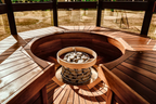 7 Person Panoramic Outdoor Sauna with Changing Room