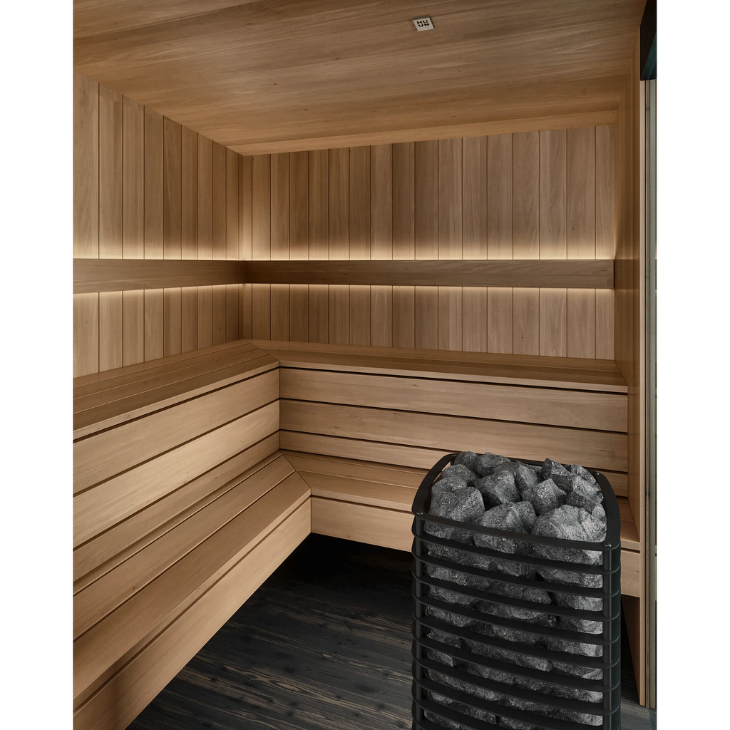 5–6 Person Modern CLT Outdoor Sauna with L-Shaped Benches