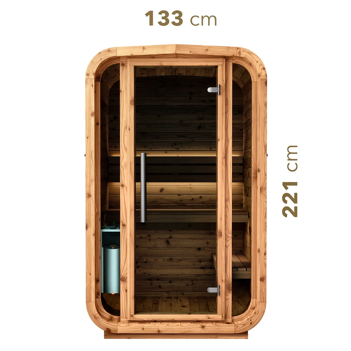 2 Person Indoor Cube Sauna with Thermo Spruce Construction