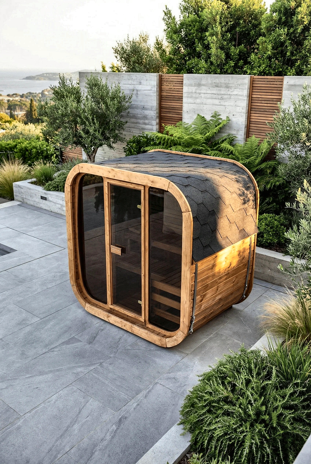 Compact Cube Outdoor Sauna for 1–2 People