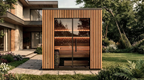 3–4 Person Compact Outdoor Sauna with Panoramic Glazing