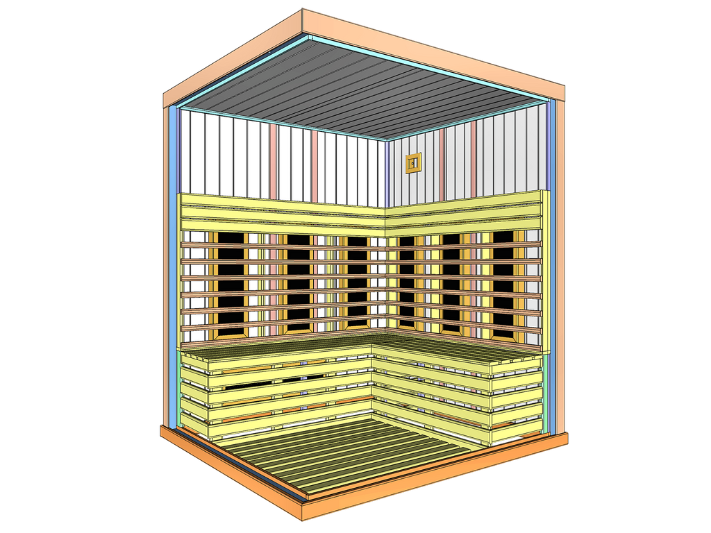 4 Person Square Indoor Infrared Sauna