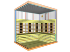 4 Person Indoor Infrared Sauna with  L-shaped Benches