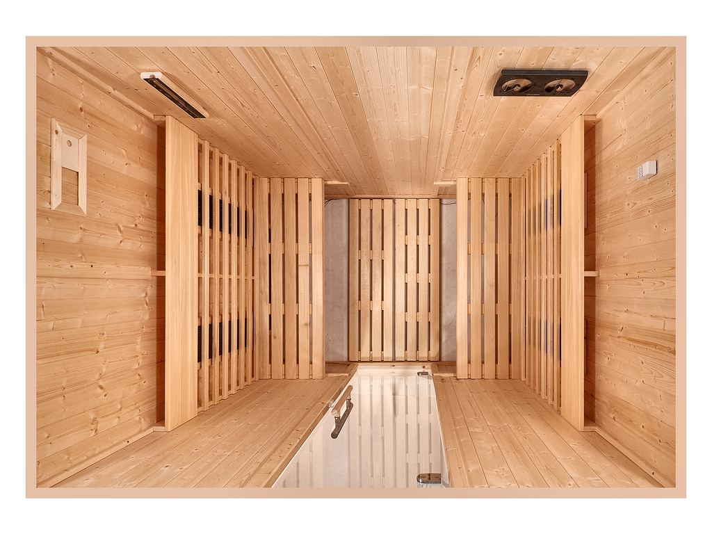4 Person Indoor Infrared Sauna with Parallel Benches