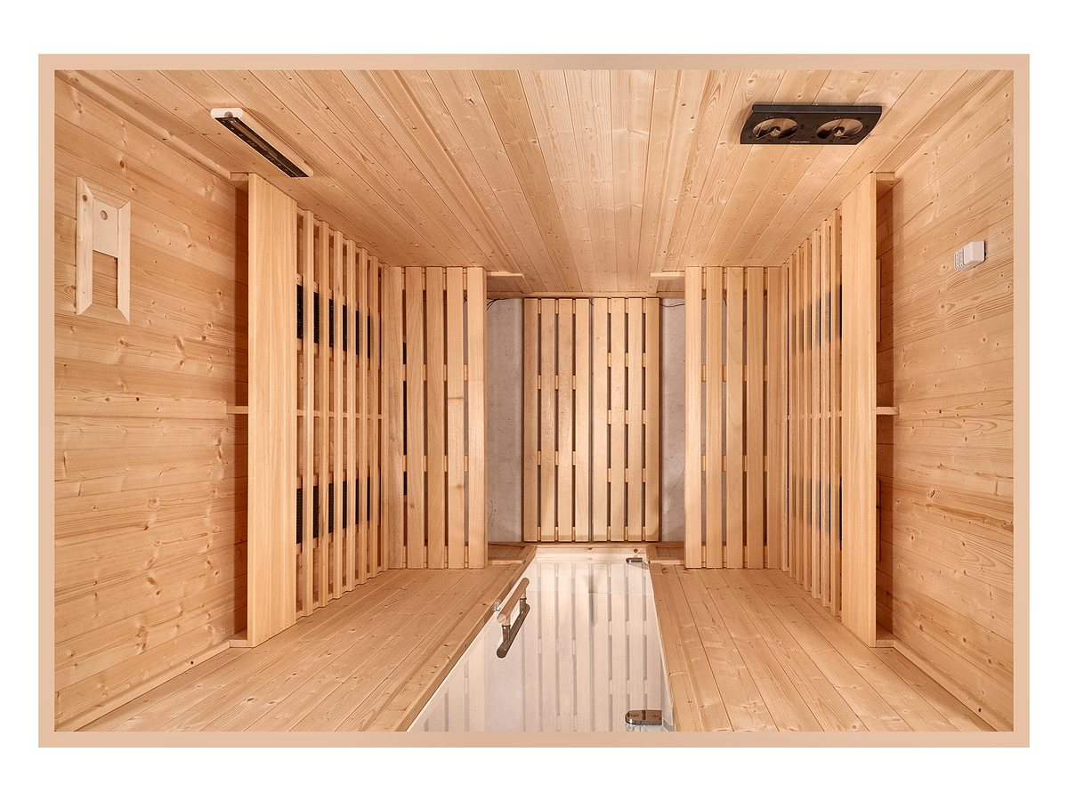 4 Person Indoor Infrared Sauna with Parallel Benches