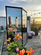 2–3 Person Compact Outdoor Sauna with Mirror-Glass Facade