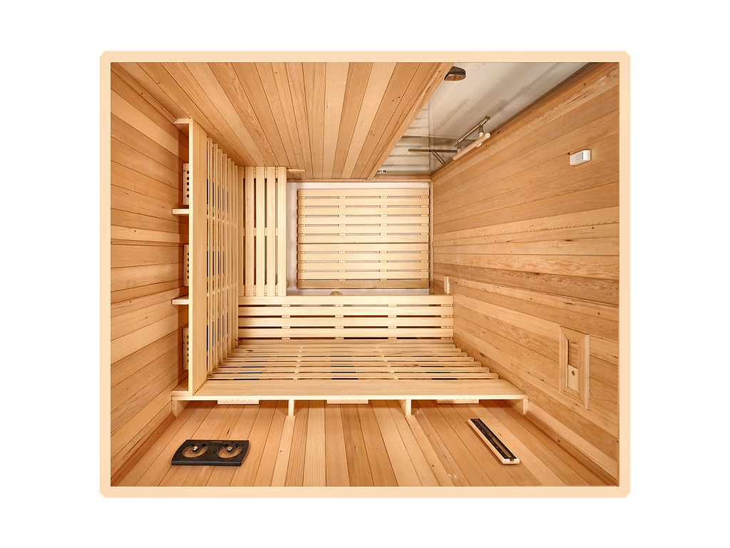 4 Person Indoor Infrared Sauna with  L-shaped Benches