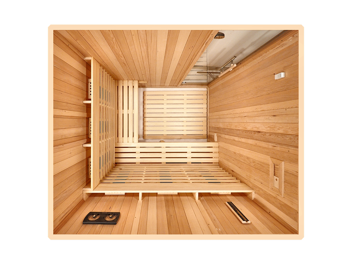 4 Person Indoor Infrared Sauna with  L-shaped Benches
