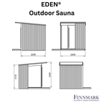 5–6 Person Modern CLT Outdoor Sauna with L-Shaped Benches