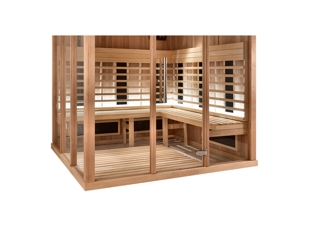 6 Person Square Indoor Infrared Sauna with Parallel Benches
