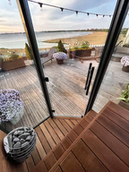 2–3 Person Compact Outdoor Sauna with Mirror-Glass Facade