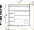 4 Person Premium Corner Outdoor Sauna with Thermo Wood