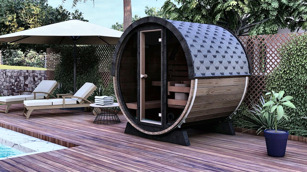 2–3 Person Thermowood Barrel Sauna with Custom Heating Options