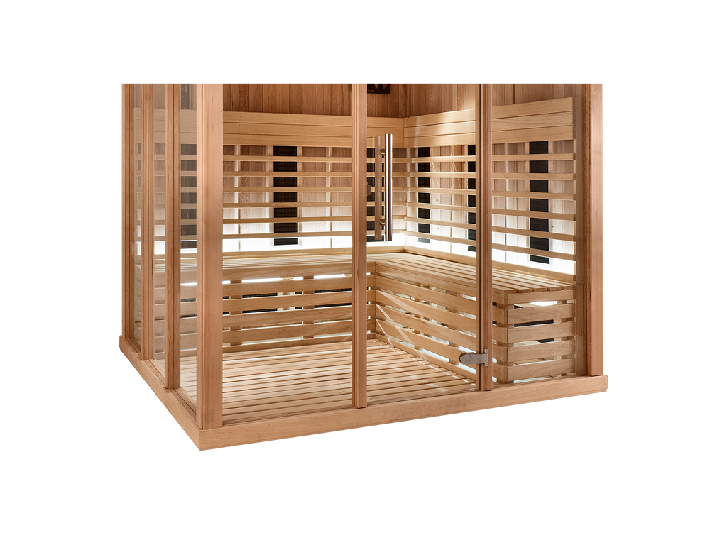 6 Person Square Indoor Infrared Sauna with Parallel Benches