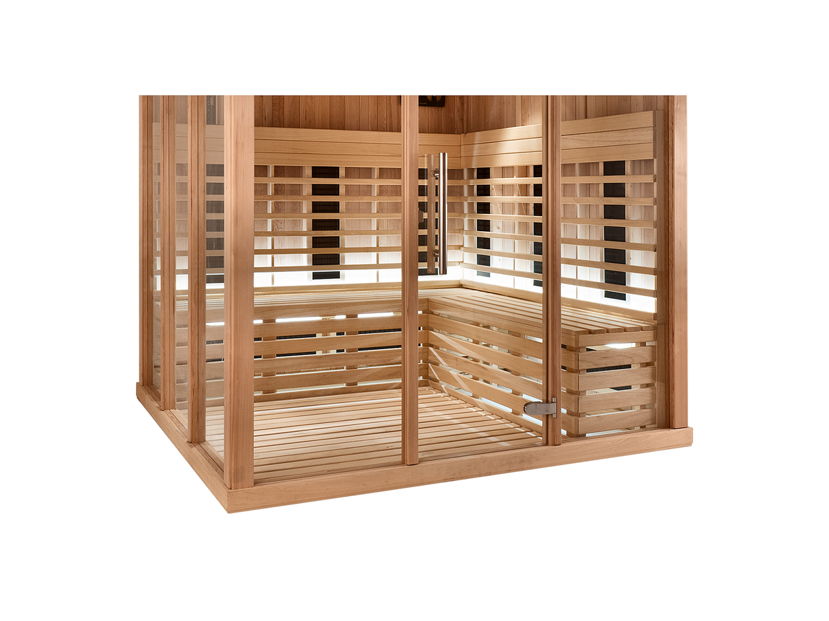 6 Person Square Indoor Infrared Sauna with Parallel Benches