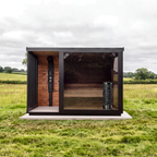 Large Outdoor Sauna with Built-In Shower