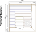 4 Person Premium Corner Outdoor Sauna with Thermo Wood